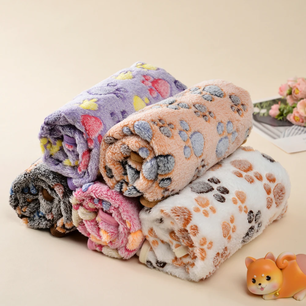 Warm Pet Cat Blanket Autumn Winter Cozy Thicken Fleece Kitten Footprint Bed Mat for Small Medium Big Cats Dog Chihuahua Supplies Warm Pet Cat Blanket Autumn Winter Cozy Thicken Fleece Kitten Footprint Bed Mat for Small Medium Big Cats Dog Chihuahua Supplies