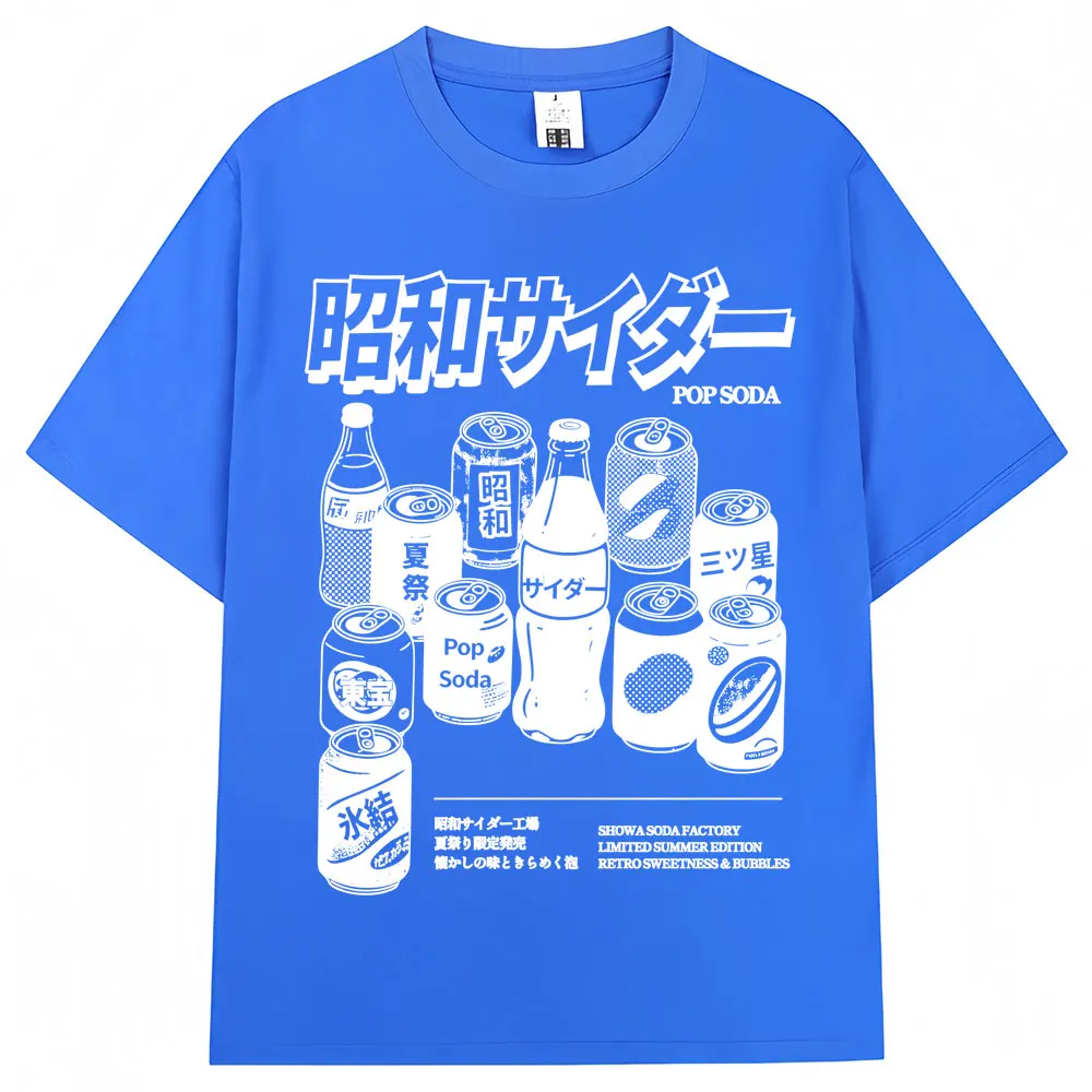 Retro Japanese Soda Aesthetic Oversized T-Shirt - 90s Anime Harajuku Style in Premium Cotton