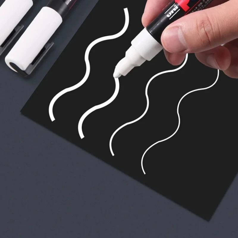 White Marker Pens Acrylic Paint Markers Art Marker Pens Art Markers Paint Marker Pens UNI Posca White Acrylic Marker Paint Pens for Rock Painting Glass Wood Stone Metals Japanese Stationery Art Supplies for Artist