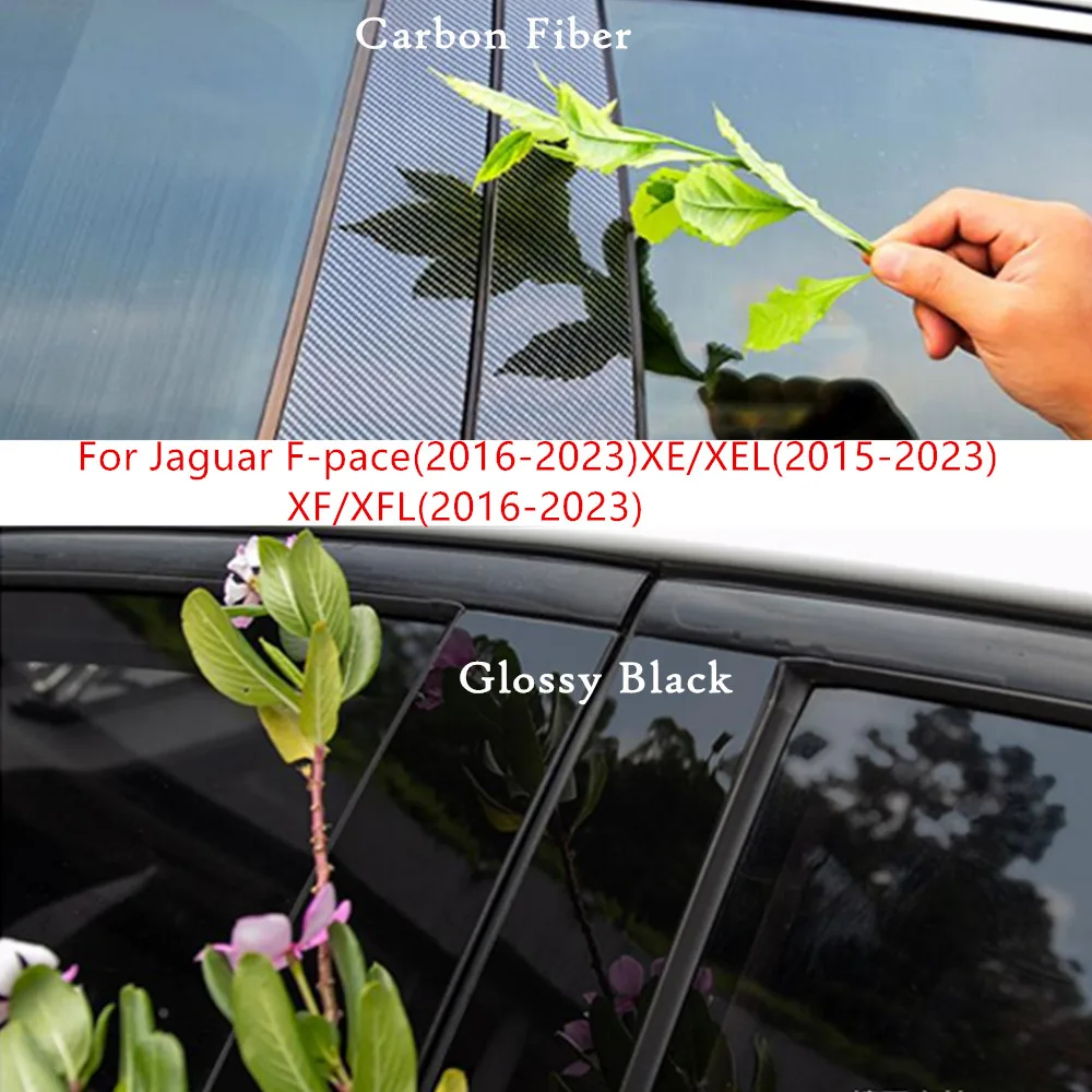Glossy Black For Jaguar XF X260 XE X760 2015 2016-2023 Polished Pillar Posts Car Window Trim Cover BC Column Stickers