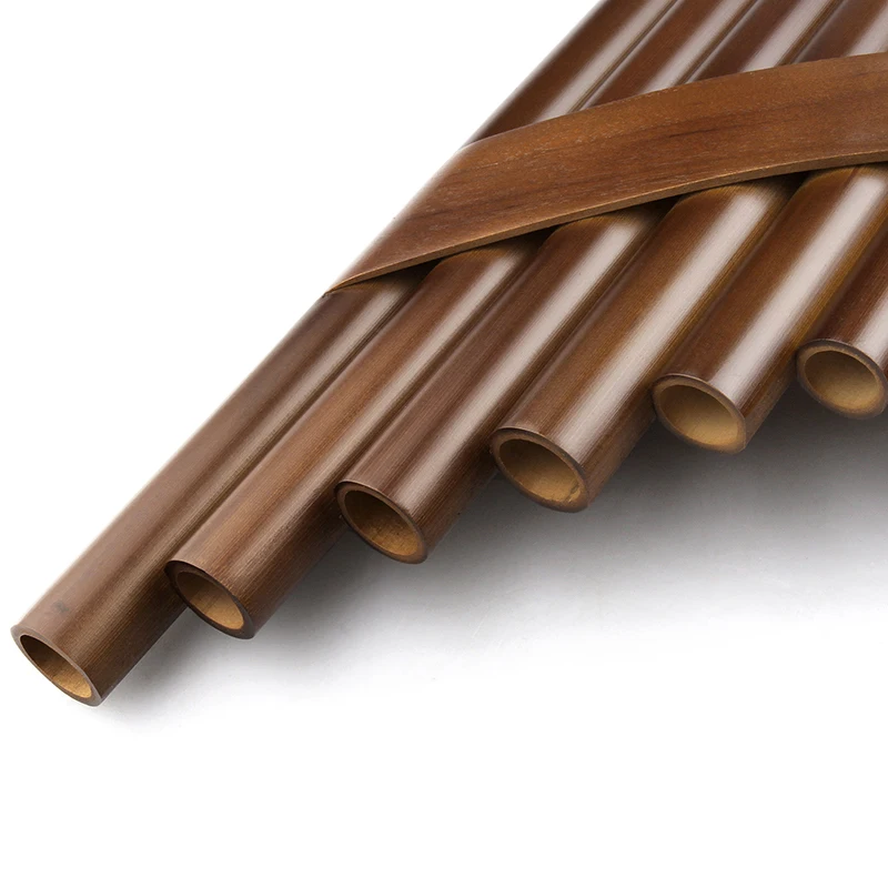 25 Pipes Handmade Bamboo C Key Made PanFlute Diagonal Wooden Strip Pan Pipes Traditional Woodwind Musical Instrument