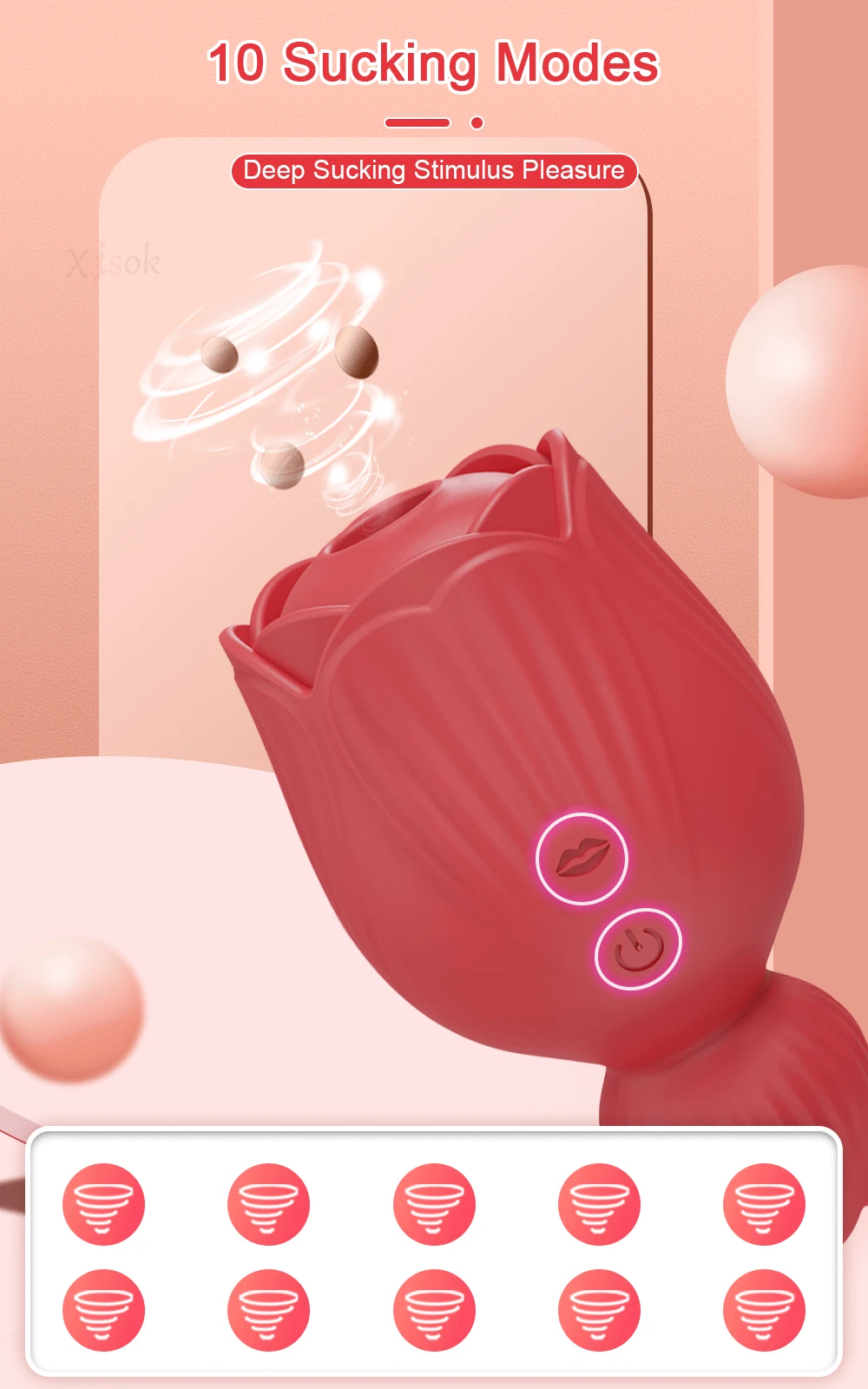 Rose Sucking Vibrator for Women Clitoral Stimulator Tongue Licking Oral Nipple Sucker Powerful Vacuum Vibration Adult Sex Toys