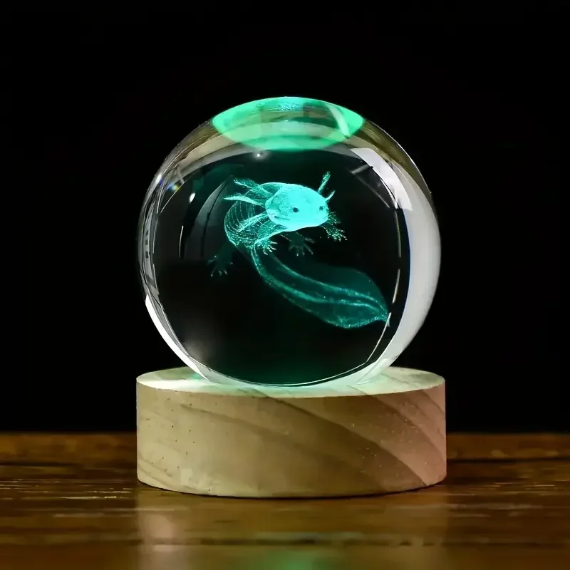 LED Night Light Night Light 3D Crystal Ball Decor 6cm 3D Crystal Ball Stitch Pikachu Wooden Base with Planet Night Light Laser Carving Children's Gifts