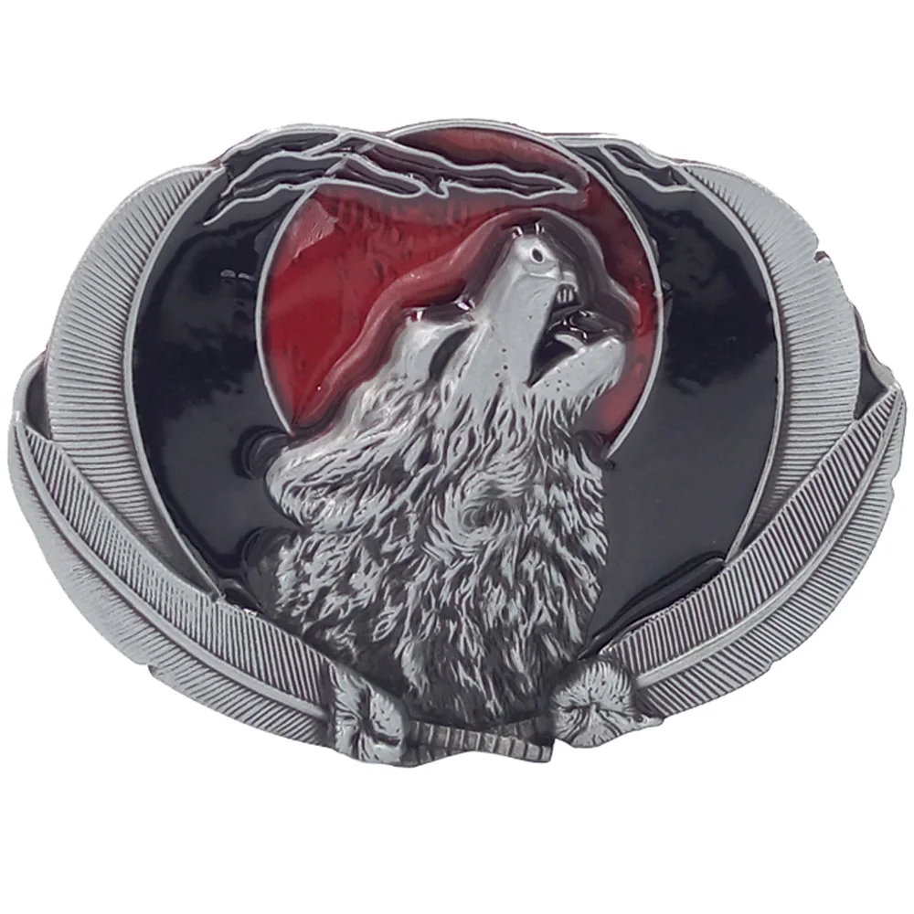 

5 pcs/lot Wolf Buckle for Belts Men Zinc Alloy Metal Werewolf Brand Design Western Cowboys Rodeo Animal Belt Buckle Wholesale