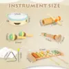 Musical Instruments Set Toys  Neutral Colors Wooden Montessori Toys Percussion Music Modern Xylophone Drum Birthday Gifts 5