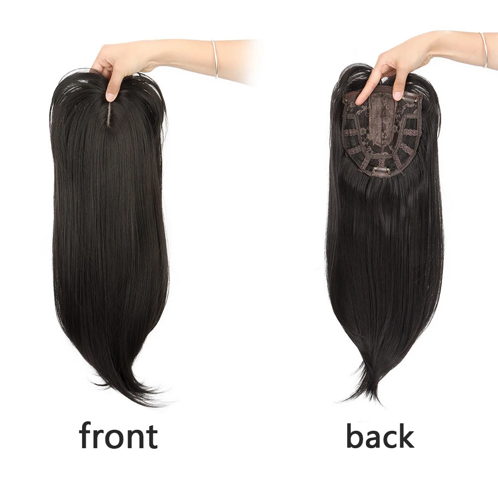 Synthetic Hair omen Topper Clip In   With Bangs Hairpiece Hair Extension Thin Breathable Blonde Toppers Hair Women Wig Fake Hair