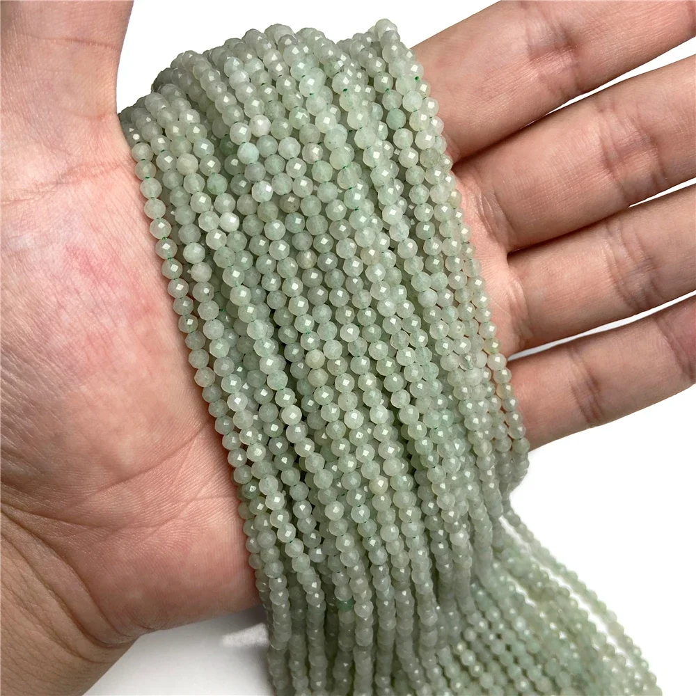 Small Green Natural Stone Faceted Beads
