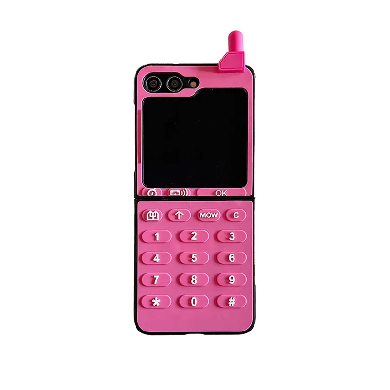 3D Retro Button Phone Pattern Shockproof Case - Enhanced Protection Cover