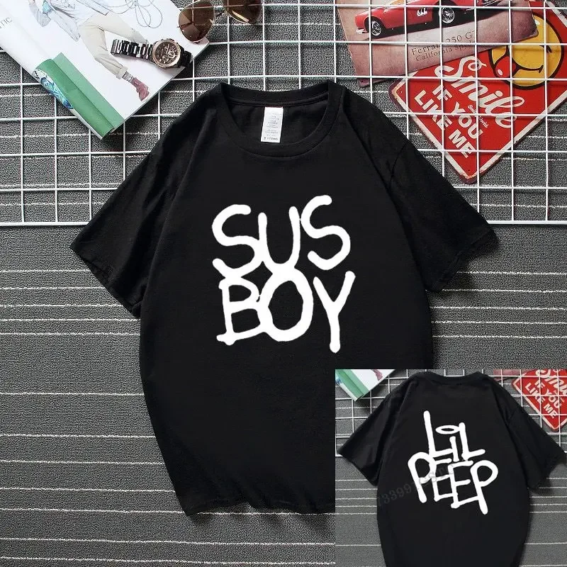Футболка Lil Peep Top X Sus Boy Cry Baby, забавная рубашка в стиле хип-хоп, уличная одежда, хлопковый топ для мужчин, на лето