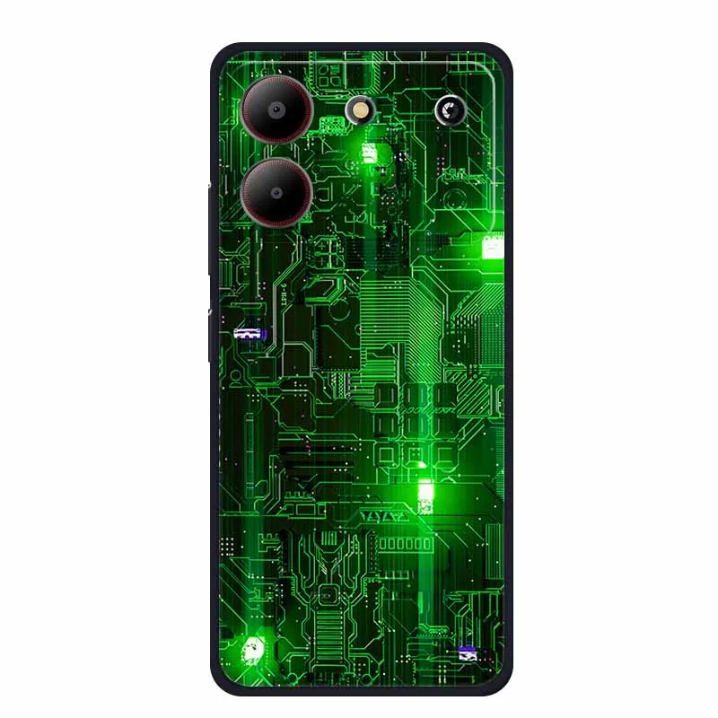 Luxury 6.6 TPU Soft Silicone Back Cover with Floral Cartoon Design