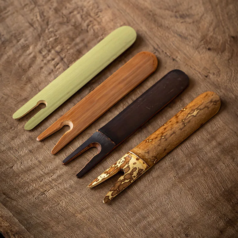 Tea Clips fork bamboo handle For Cast Iron Teapot kung fu Tea Pot Tools 1Pcs