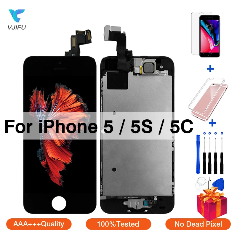 

Full LCD For iPhone 5 5S 5C SE Display Touch Screen With Home Button Front Camera Complete LCD Assembly Replacement Grade AAA+++