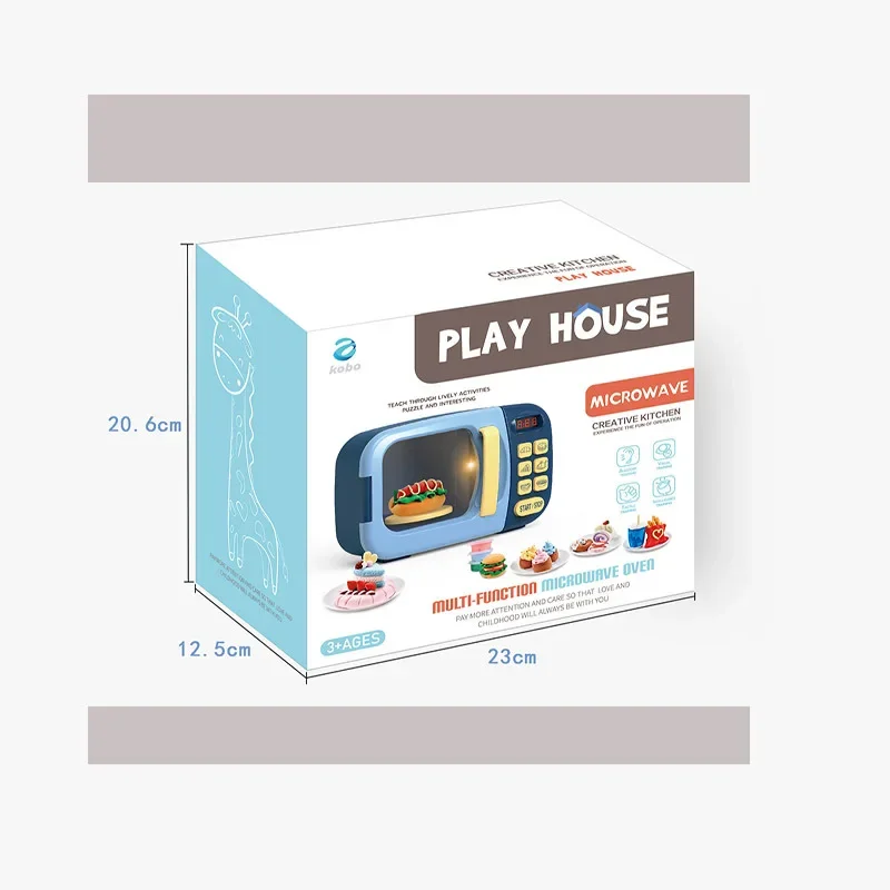 Interactive Cooking Microwave Oven Toy Gift For Children Lifelike Kitchen Appliance Timer Fun Educational Learning Tool