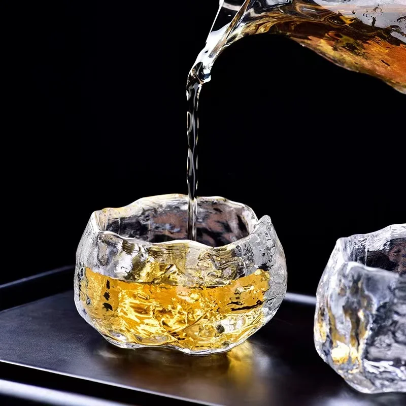 Tea Cup Handmade Liuli Glass Crystal Thickened Heat-Resistant Kungfu Japanese Small Wine Glass