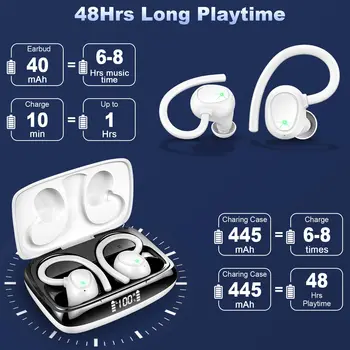 Wireless Earbuds, Bluetooth 5.3 Earbuds Stereo Bass, in-Ear Noise Cancelling Mic, Earphones IP7 Waterproof Sports, 48H Playback.