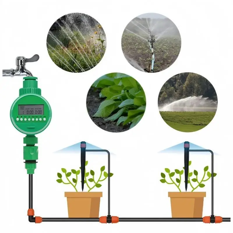 Automatic Garden Irrigation Timer LCD Display Waterproof Programmable Watering C