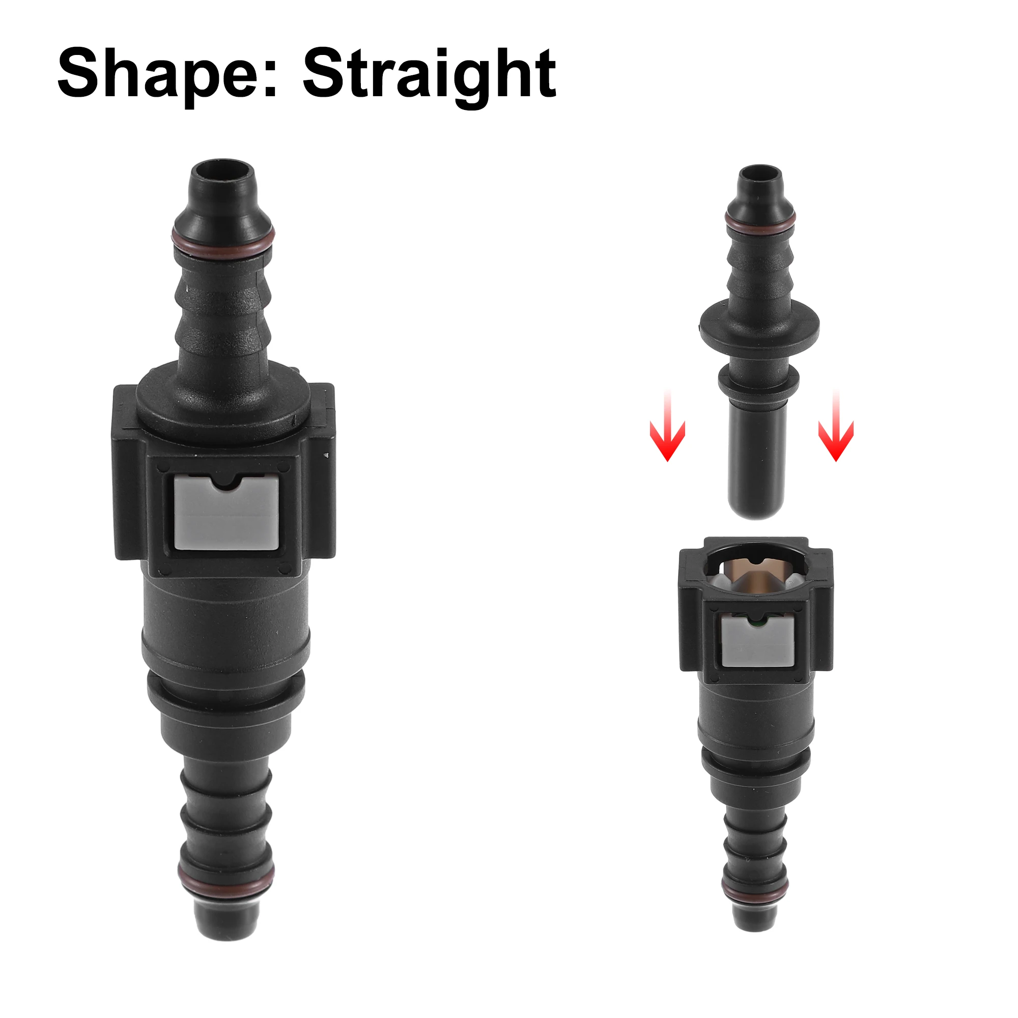 Hose Coupler 4Pcs 6.3mm 7.89mm 8mm 10.5mm Straight Fuel Line Hose Quick Release Connector Disconnect Fuel Line