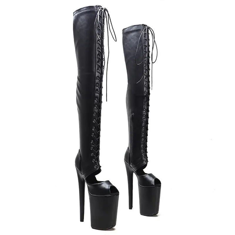 

LAIJIANJINXIA New Sexy Women Party Over The Knee Boots Ultra 23cm High Heels Platform Boots Pole Dancing Shoes Boots 072