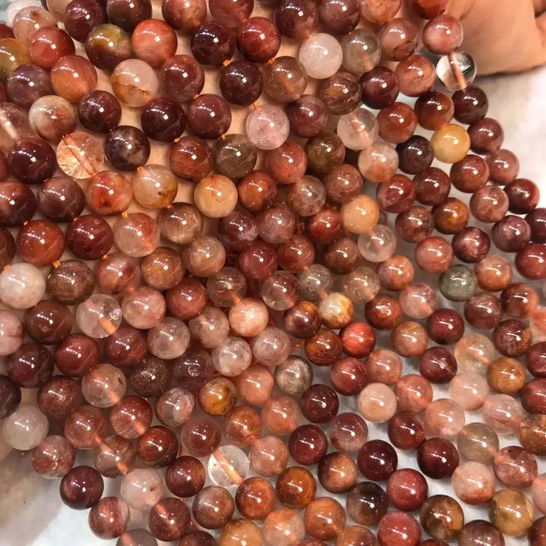 다크 브라운 쿼츠 루즈 비즈 제작용 루즈 라운드, DIY 쥬얼리 제작, FPPJ 도매, 자연 루즈 비즈, 6mm, 8mm, 10mm, 38cm