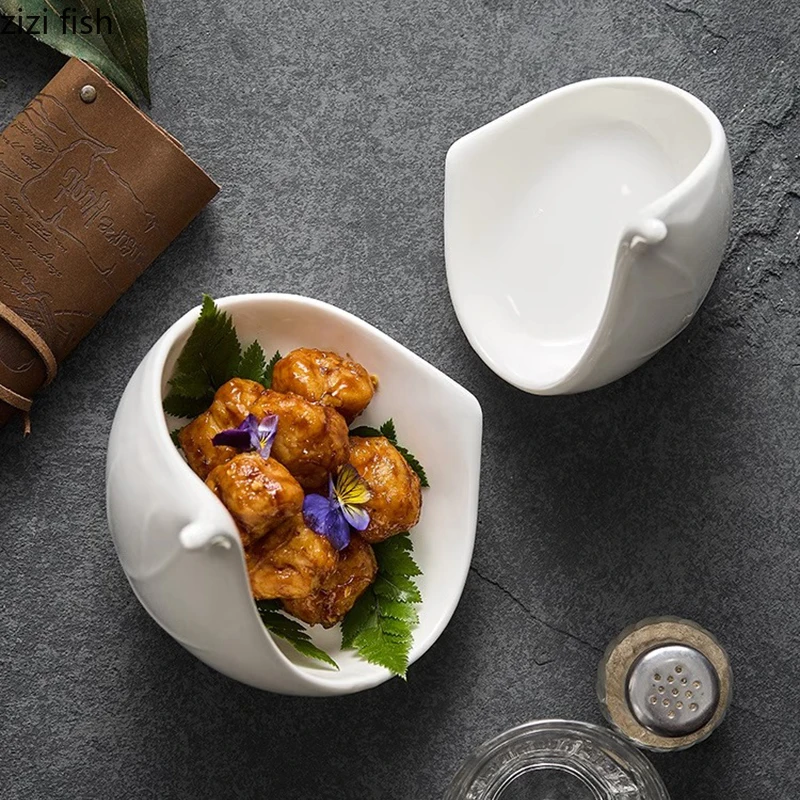 Ceramic Dinner Plate Creative Irregular Dessert Plate Snack Sushi Plates Pasta Plates Restaurant Specialty Tableware
