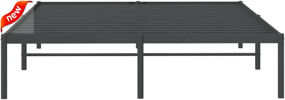Metal Bed Frame Without Mattress Black Headboard Bed Supportive Mattress Base ﻿ Bedstead for Bedroom 59.1"x78.7"