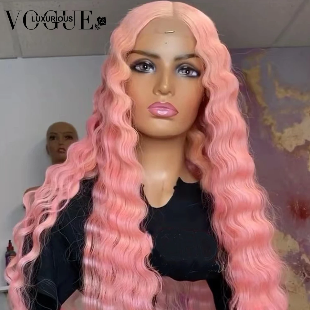 13x4 Light Pink Lace Front Wigs Brazilian Remy Human Hair 28 30 Inch Deep  Wave Transparent Lace Frontal Wig Preplucked Hairline - AliExpress