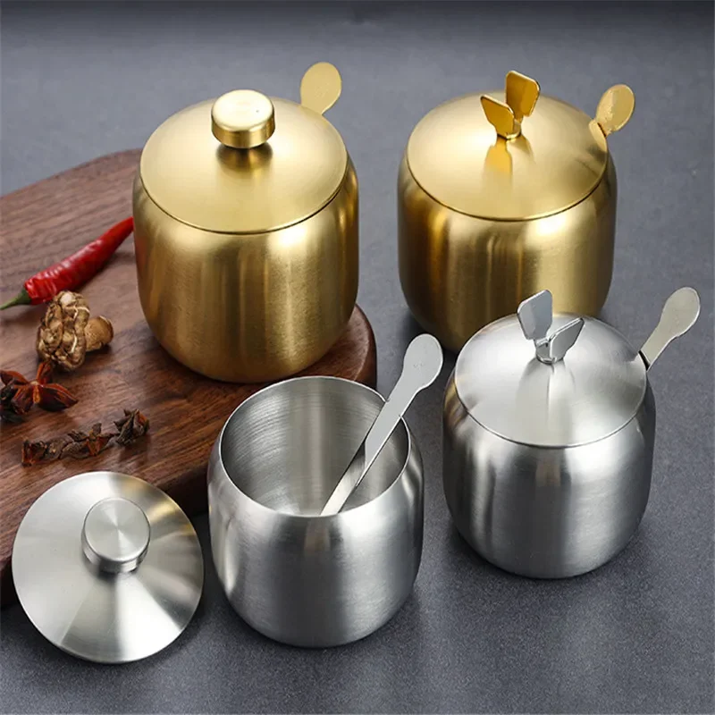 Stainless Steel Jar with Spoon 1