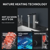 Fudeer 3400W 220V électrique cuisine chauffe-eau robinet instantané chaud en acier inoxydable robinet d'eau chauffage froid robinet 2