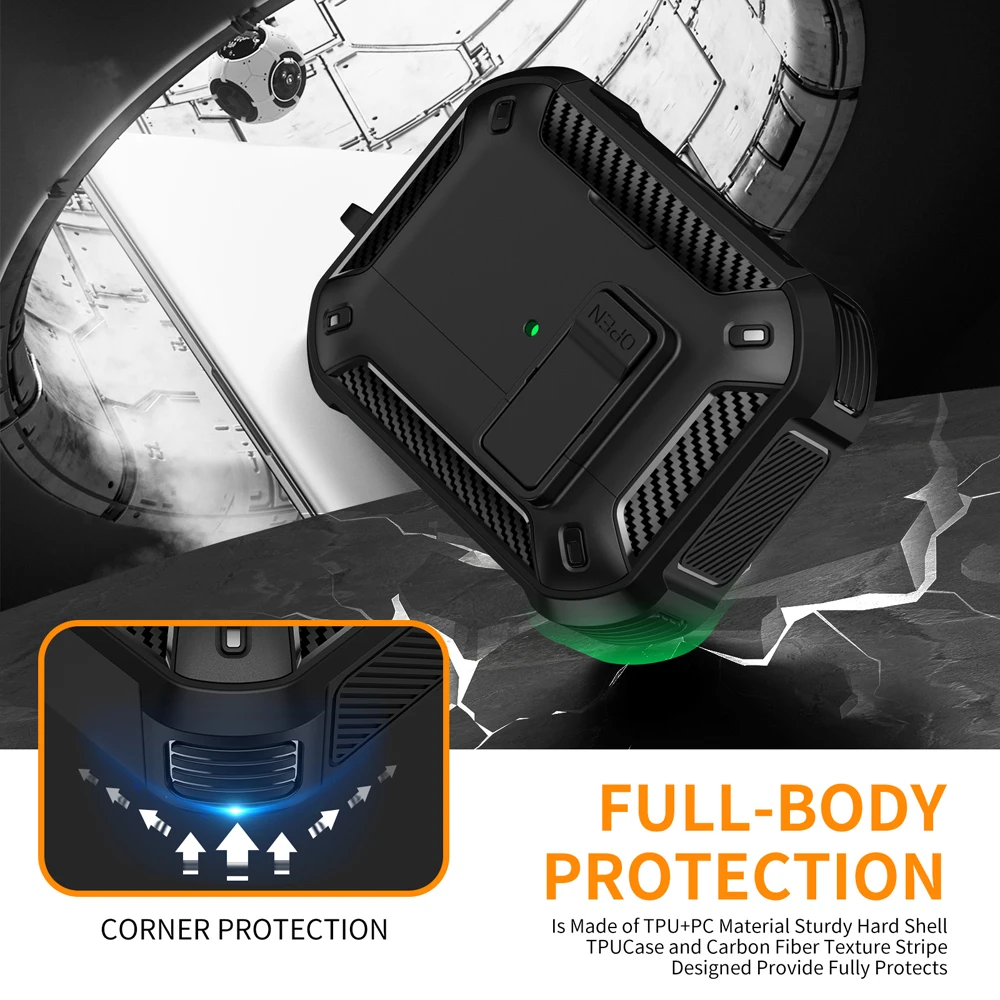 Shockproof Earphone Cover with Security Lock and Hook Holder - Full Body Protection