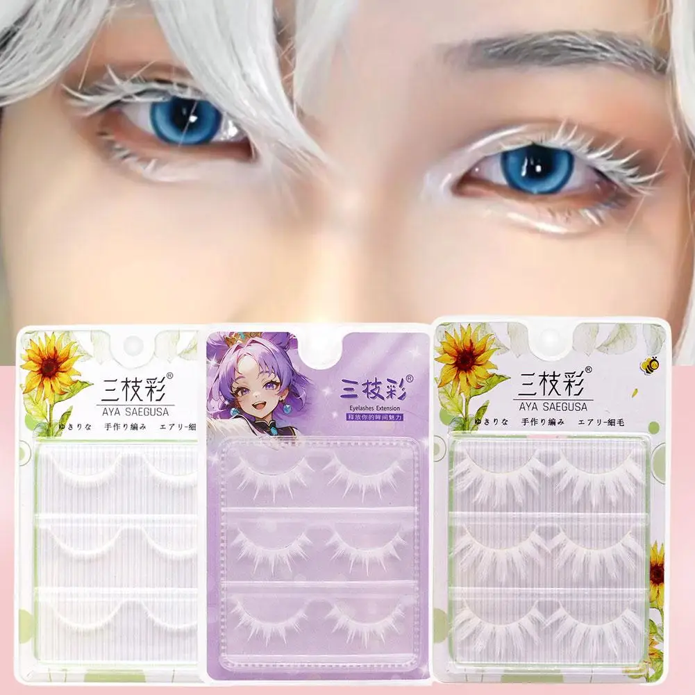Weiße Künstliche Wimpern für Cosplay, Anime-Charaktere, Make-up, Imitierte Einteilige Wimpernverlängerung, Wimpern-Make-up-Tool – Detail 4