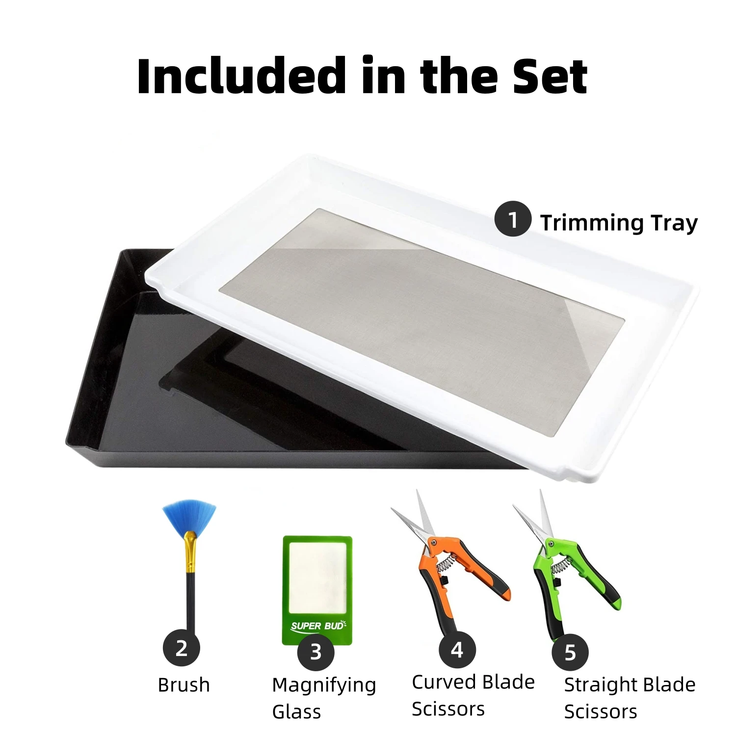 Trim tray set Durable 2-Tier Tray 150 Micron Screen Tray ABS Trimming Bin for Buds and Herb