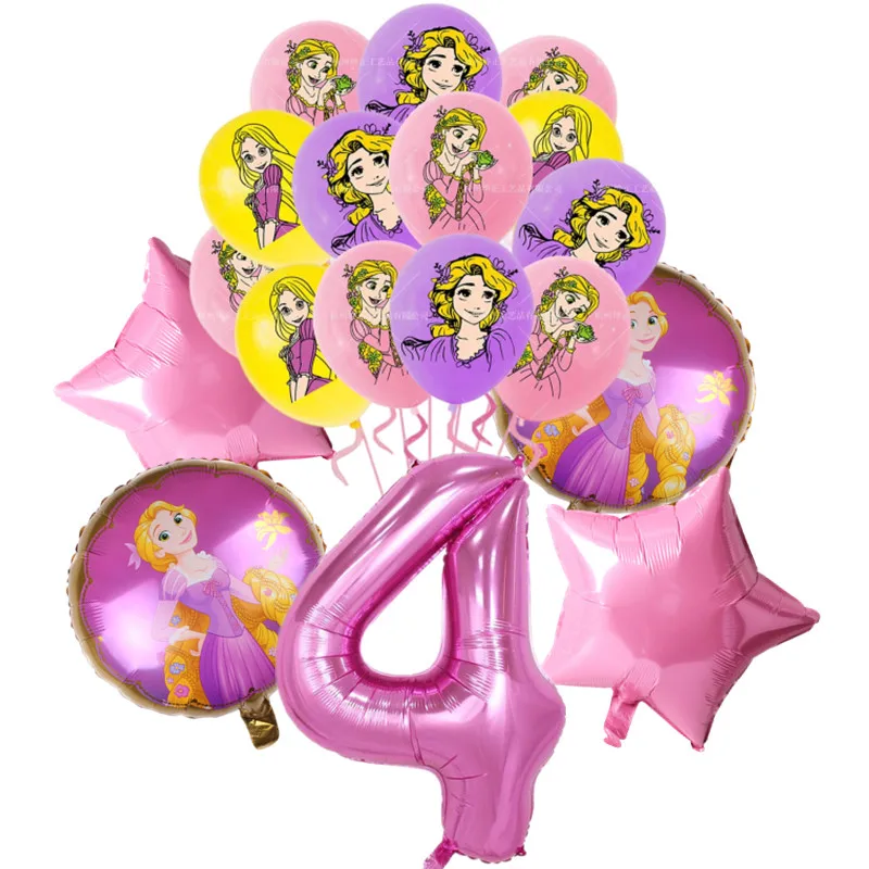 Princess Rapunzel Balloon 15pcs Girl Birthday Party Supplies Gift Home Decor 32inch Number Ballon Baby Shower Wedding Decoration latex balloon,metallic sequin balloons,foil number balloons,foil balloons,birthday balloons,aluminum balloon,white balloons,birthday balloon set,party balloon set,birthday party decoration set,inflatable balloon