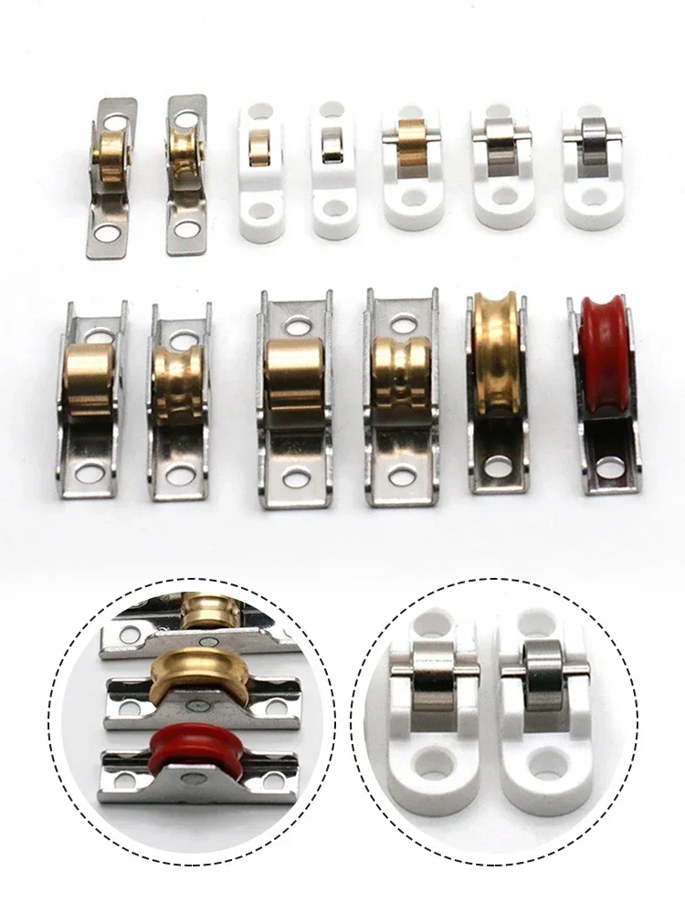 Sliding door roller 7/7.5/10/12mm old-fashioned copper caster wheel pulley runners for wardrobe furniture