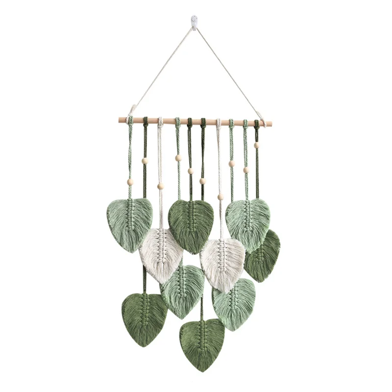 Leaf Macrame Wall Hanging Boho Room Home Decor Woven Aesthetic Wall Tapestry Wedding Decoration