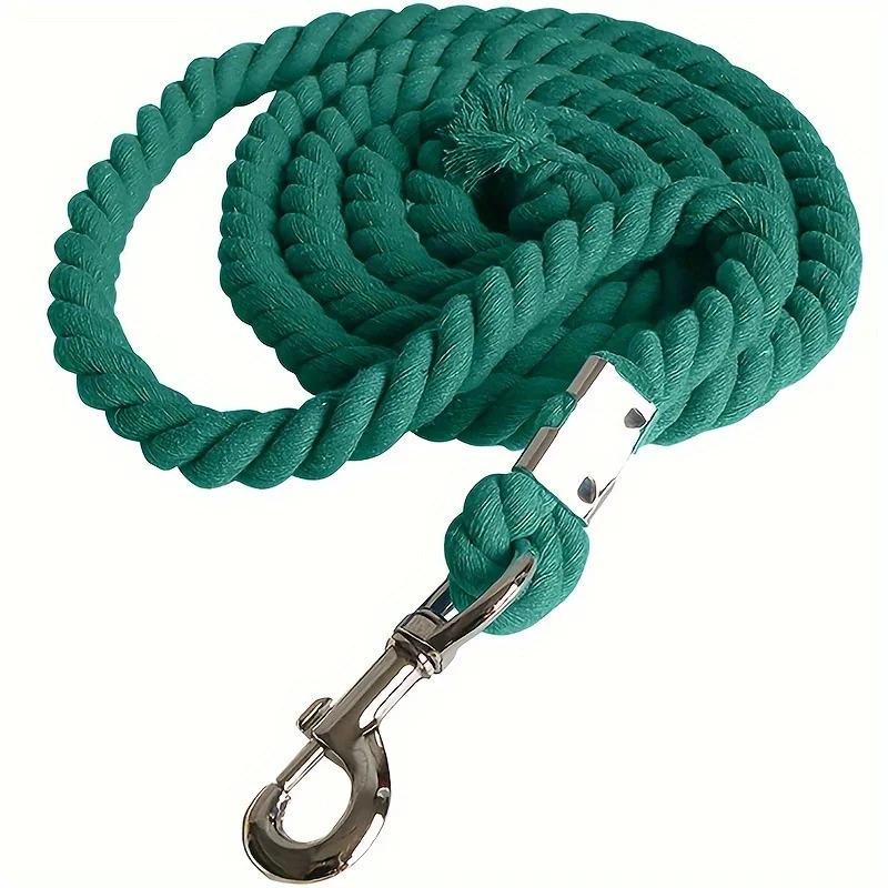 Baisher 118-Inch Heavy-Duty Cotton Lead Rope for Horses - Soft, Non-Electric, Triple-Strand Braided with Alloy Hook - Perfect fo 6