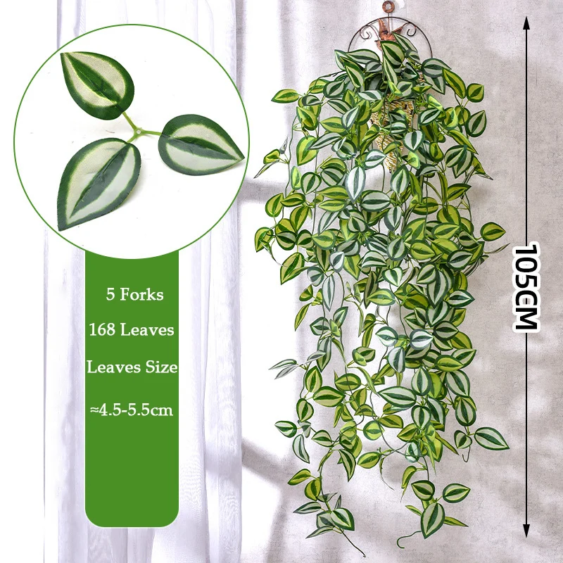 Planta colgante Artificial, hojas de hiedra falsas, enredadera de 105cm/41  pulgadas, trébol, planta, verdor para