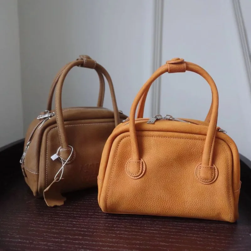

Top Cow Leather Hand Bag Women 2023 Winter Autumn Korean Fashion Boston Bags Ladies Luxury Designed Genuine Leather Bolsa Bolsos