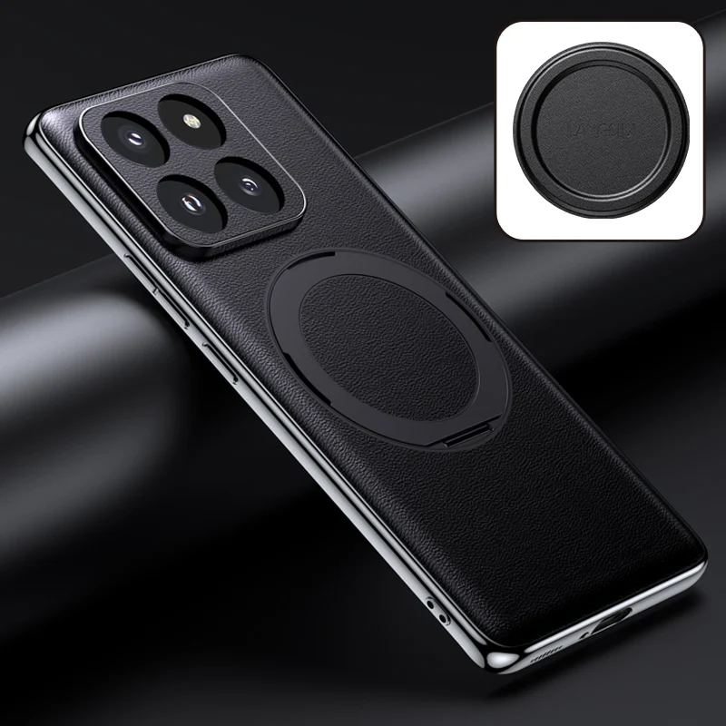 Magnetic Leather Phone Case for Xiaomi Mi 13T 14 Pro 13 Redmi K60 Ultra Ring Luxury Lens Protection Kickstand Holder Back Cover