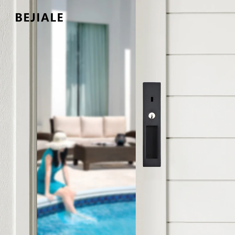 Sliding Door, Interior Sliding Door, Built-in, Hidden Handle, Bathroom, Kitchen, Wooden Hook And Lock Handle