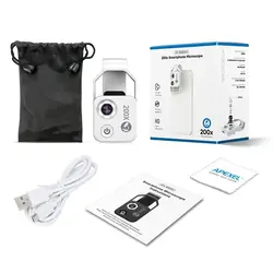 Professional 200X Phone Microscope Lens with Clip for Detailed Observations and Appraisals (WHITE)