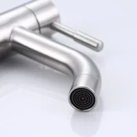 สแตนเลสสตีลเปิด Heighten เย็นเดี่ยวก๊อกน้ําอ่างล้างจานห้องน้ําเคาน์เตอร์อ่างล้างหน้า (ไม่รวมท่อ) 3