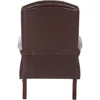 Traditional Queen Anne Style Chair with Thick Padded Seat and Lumbar Support Back with Royal Cherry Finish Wood Legs,Oxblood 6