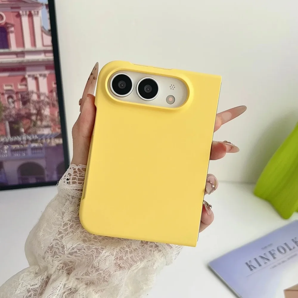 Sleek Matte Folding Phone Case - Slim, Soft Touch, Shockproof Back Cover in Solid Color