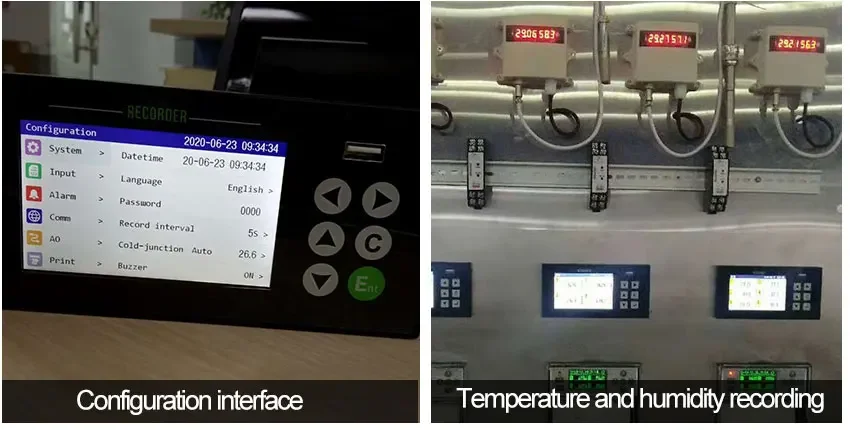 Multichannel Data Recorder PT100 K TC Temperature Sensor Datalogger Color Screen