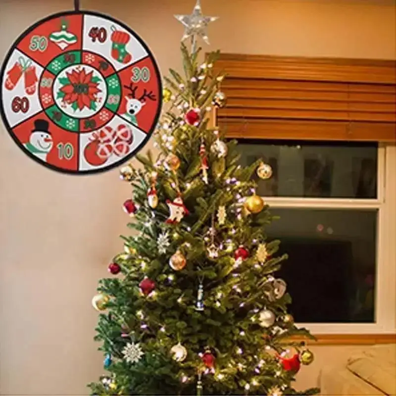 New Christmas Home Decoration Supplies Creative Dart Board Santa Claus Throwing Target Dart Shooting Board Party Game Supplies