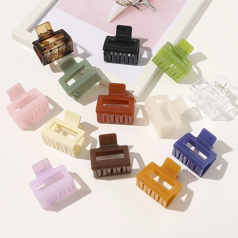 vintage hair clips Women Fashion Acrylic Hair Claws Square Acrylic Hair Clamps Crab Geometric Multiple Colorful Hair Clips Accessories metal hair clips