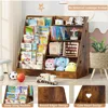 Kids Bookshelf and Storage Organizer,Sling Children Bookcase,Baby Toddler Wooden Book Shelf,Display Cabinet for Playroom,Bedroom 5
