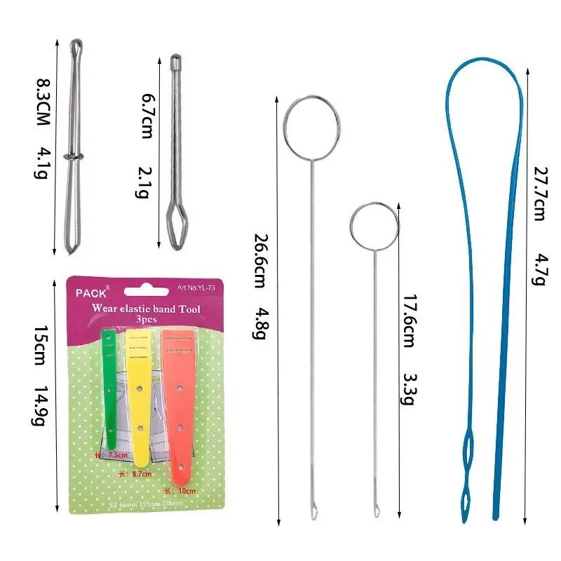 3PCS Drawstring Threader Tool Flexible Easy to Pull Plastic Drawstring  Threader Fabric DIY Knitting Accessories