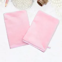 2pc Microfiber Body Wash Mitts Flannel Soft Face Mitten Bath Spa Cloth, Reusable Makeup Remover Mitt Gloves, European Style 1
