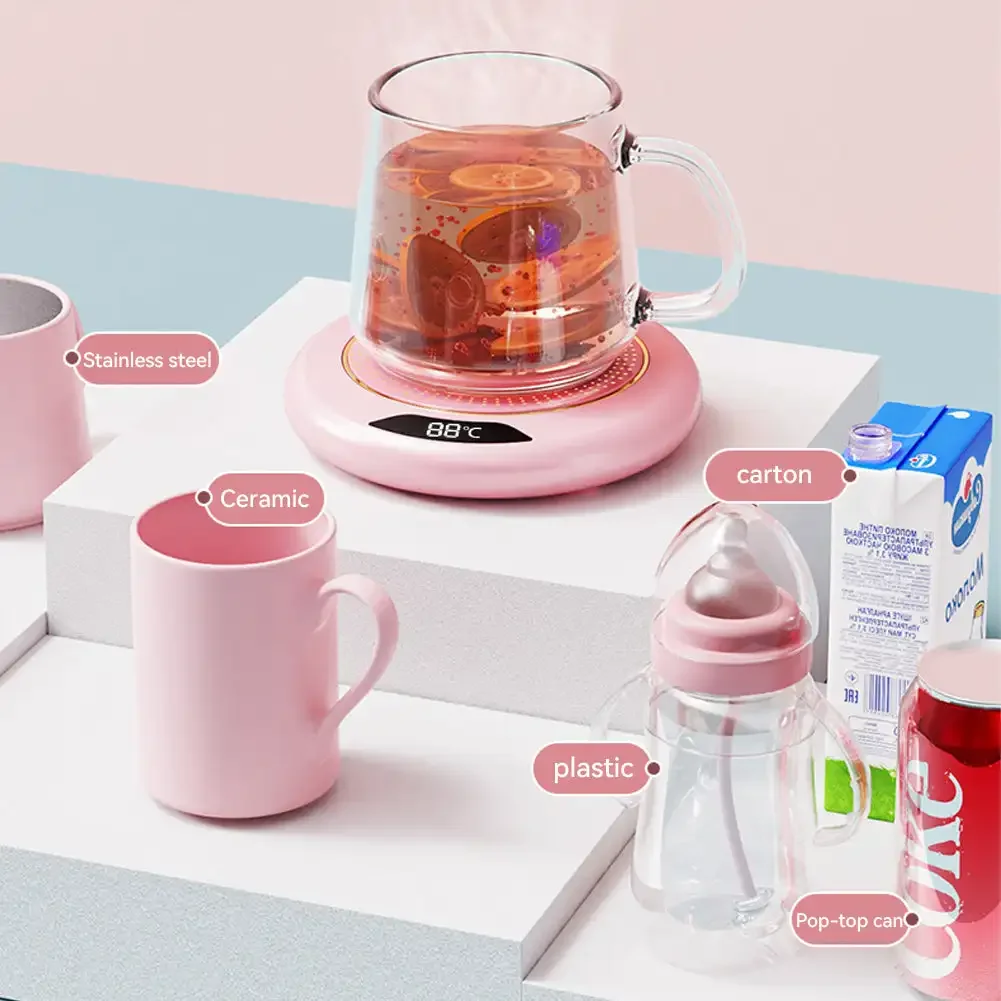 Heating Coaster Coffee Heater Coffee Mug Warmer 3 Temperature Setting Thermostat Coaster USB Plug Smart Coffee Cup Warmer for Heating Beverage Milk Tea